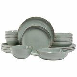 Over & Back Stoneware Dinnerware Set, 16 Piece in Sage Green Over & Back Stoneware Dinnerware Set, 16 Piece in Sage Green