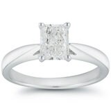 1.0ct Radiant Cut Diamond Solitaire Ring, Platinum