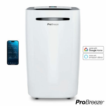 Pro Breeze 20L Dehumidifier with Laundry Mode & Smart App Control, PB-D-08W-W-UK