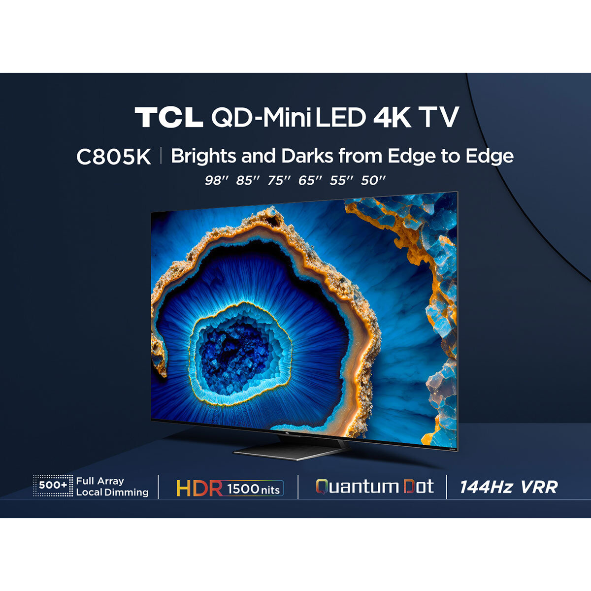 TCL 75C805K 75 Inch QLED Mini LED 4K Ultra HD 144Hz Smart TV