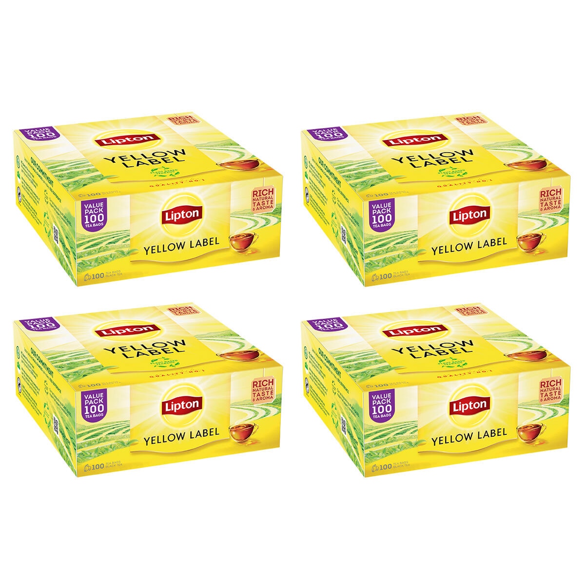 Lipton Yellow Label Tea Bags, 4 x 100 Pack