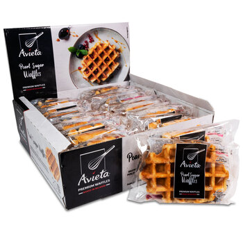 Avietas Premium Pearl Sugar Belgian Waffles, 20 x 90g