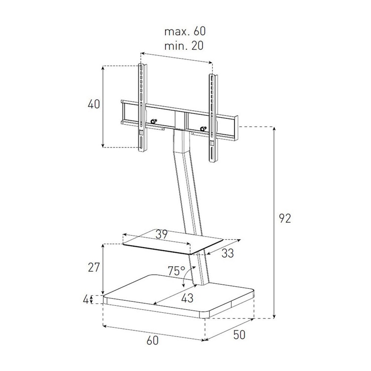 Sonorous PL2710 LED TV Stand for TVs up to 50" in 2 Colours Costco UK