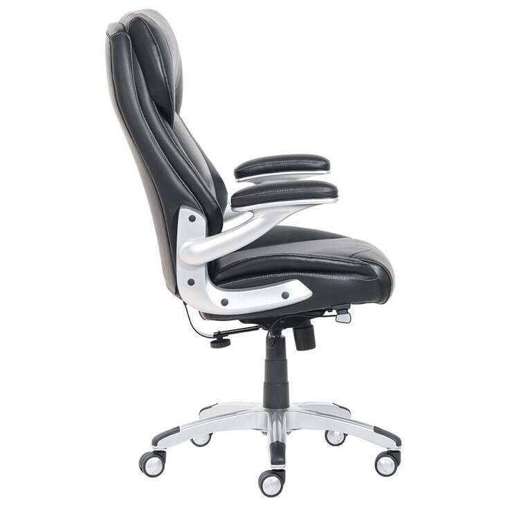 True Wellness Active Lumbar Black Bonded Leather Managers Chair | Costco UK