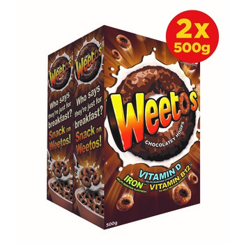 Weetos Chocolate Hoops, 2 x 500g