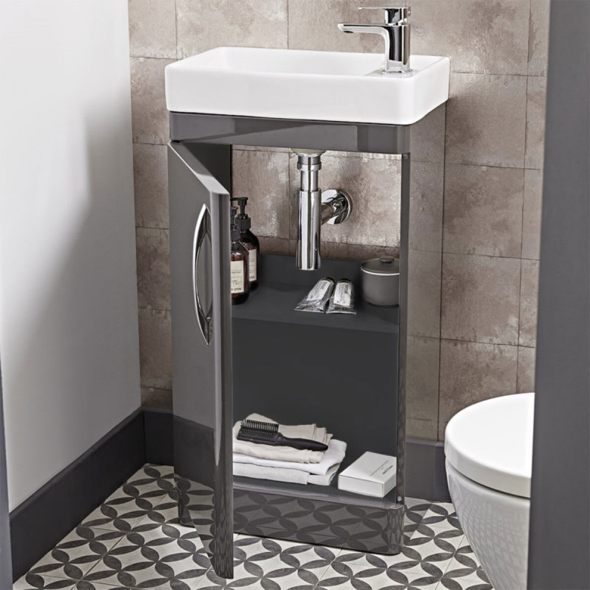 Tavistock Curve 450mm Floor Mounted Cloakroom Vanity Unit in 3 Colours