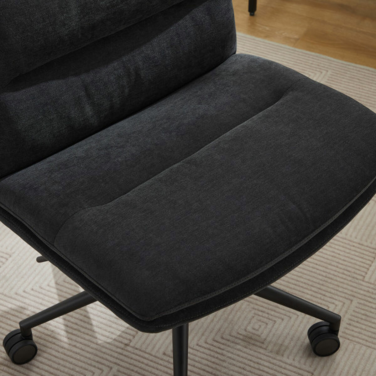 Elle Decor Criss-Cross Wide Office Chair, Black