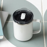 HOT1 Desktop Travel Mug 2 Pack, White & Blue
