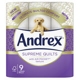 Andrex toilet paper pack on white background