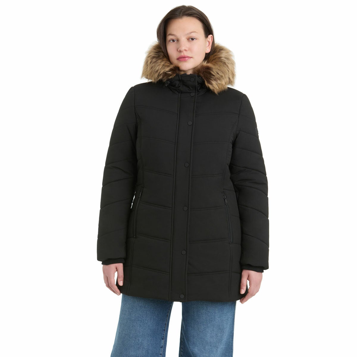 Sanctuary Women's Walker Coat with Faux Fur Hood