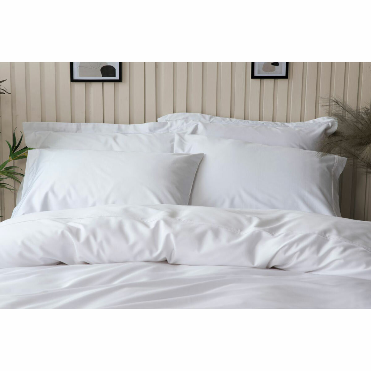 Belledorm Bamboo Cotton Blend King Size Pillowcase Pair, White