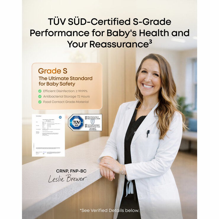 Lifstyle image showing certified S grade performance for baby's health and your reassurance