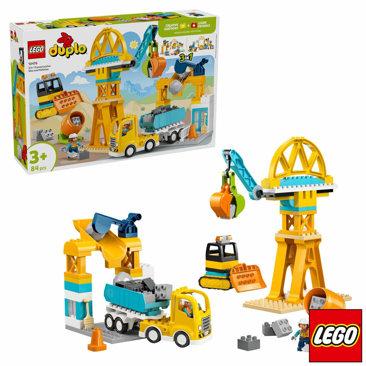 LEGO Duplo Town 3 in 1 Construction Site and Vehicles - Model 10476 (3+ Years)