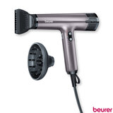 Front Profile of Beurer HC100 Hair Dryer with both attachments