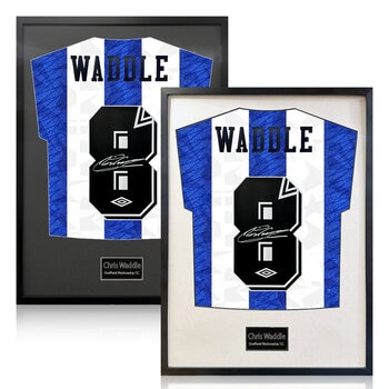 Chris Waddle Signed Framed SWFC Football Shirt in 2 Options: White or Black Mount