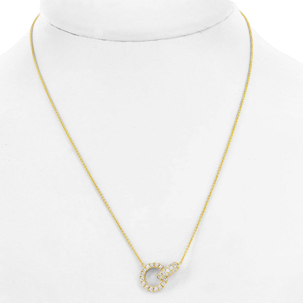 0.50ctw Round Brilliant Cut Diamond Interlocking Circle Necklace, 14ct Yellow Gold