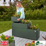 Stone Garden Hanbury 3-Tier Stackable Steel Planter Set in Green