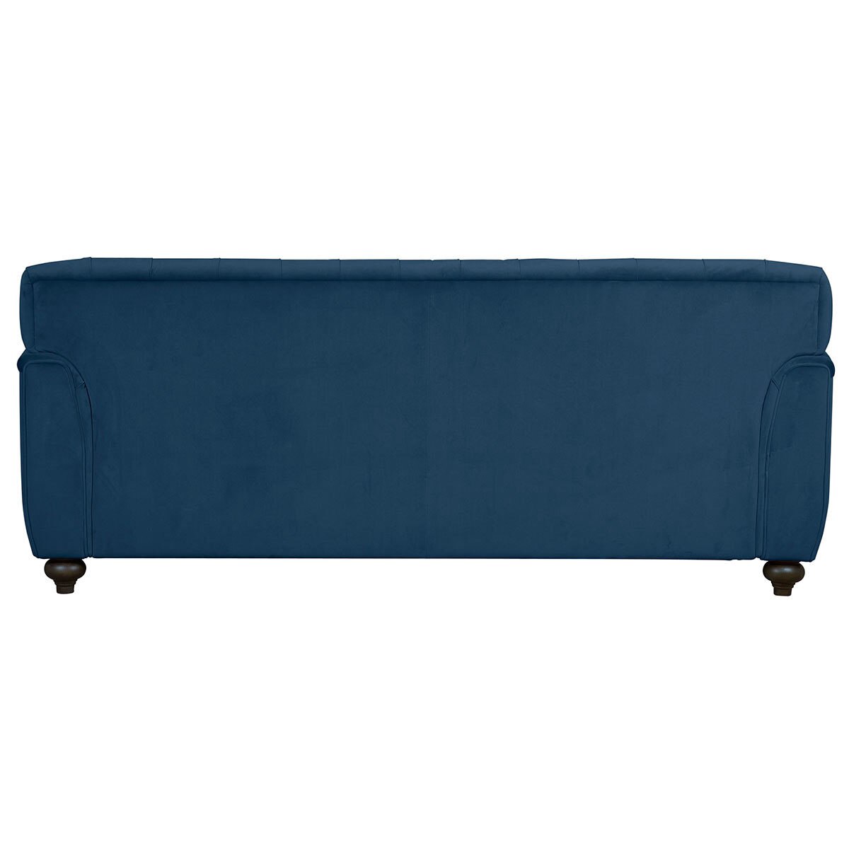 Avante Button Back 4 Seater Velvet Sofa with 2 Accent Pillows, Indigo Blue Costco UK