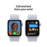 Apple Watch SE GPS, 44mm Silver Aluminium Case with Storm Blue Sport Band Loop, MXET3QA/A