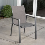 SunVilla Dark Forest 9 Piece Extending Sling Dining Patio Set + Cover