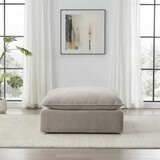 Aiden & Ivy Sereen Beige Fabric Ottoman