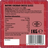 Back of packaging for Arla Professional Mature Cheddar Slices