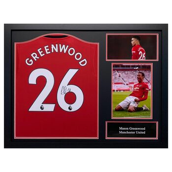 Mason Greenwood Signed Framed Manchester United Shirt