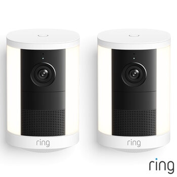 Ring Spotlight Cam (2nd Gen) - Battery White Security Camera - 2 Pack