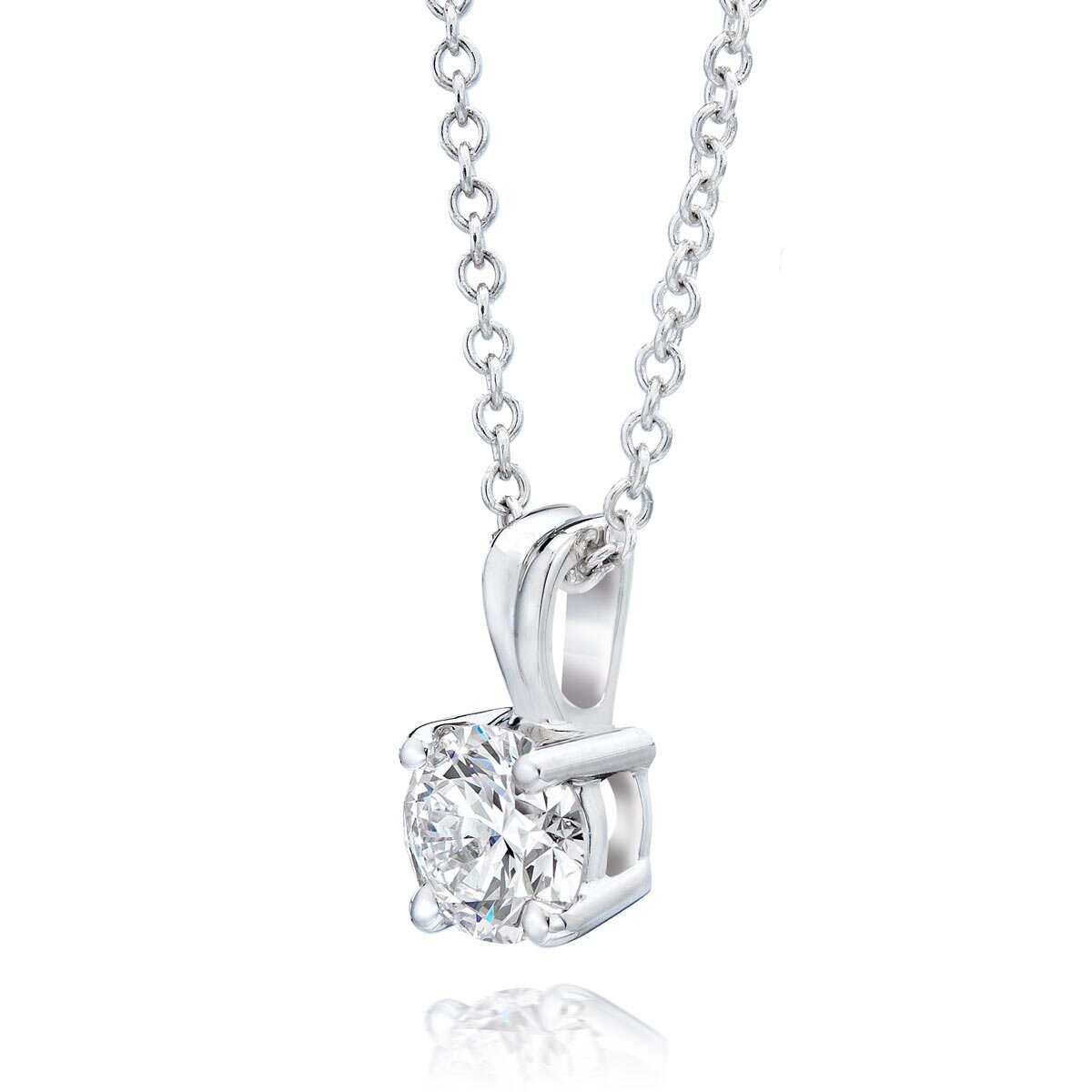 0.7ct Diamond Pendant, 18k White Gold