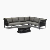 Harbour Lifestyle Emilia Large Corner Patio Set with Aluminium Table in Dark Grey