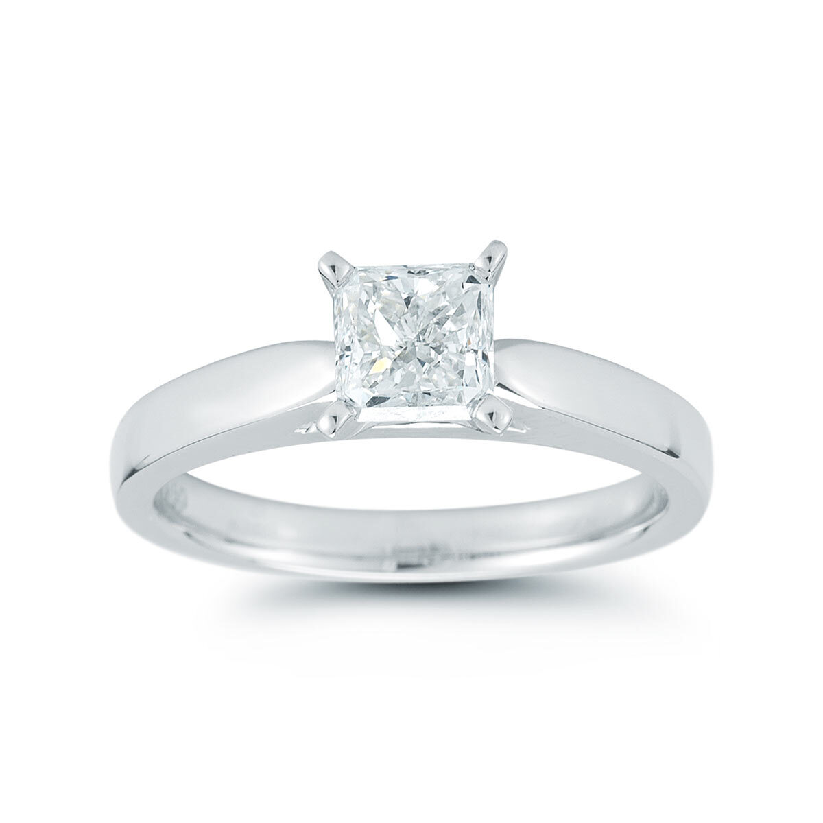 0.50ct Princess Solitaire Ring, 18K WG