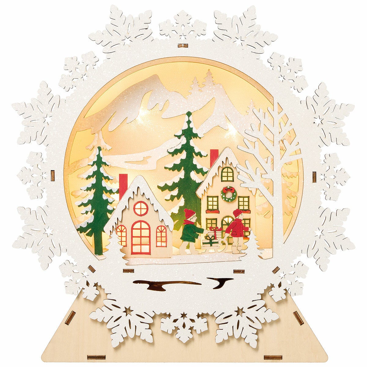 Light Up Wooden Holiday Icons-Set Of 2