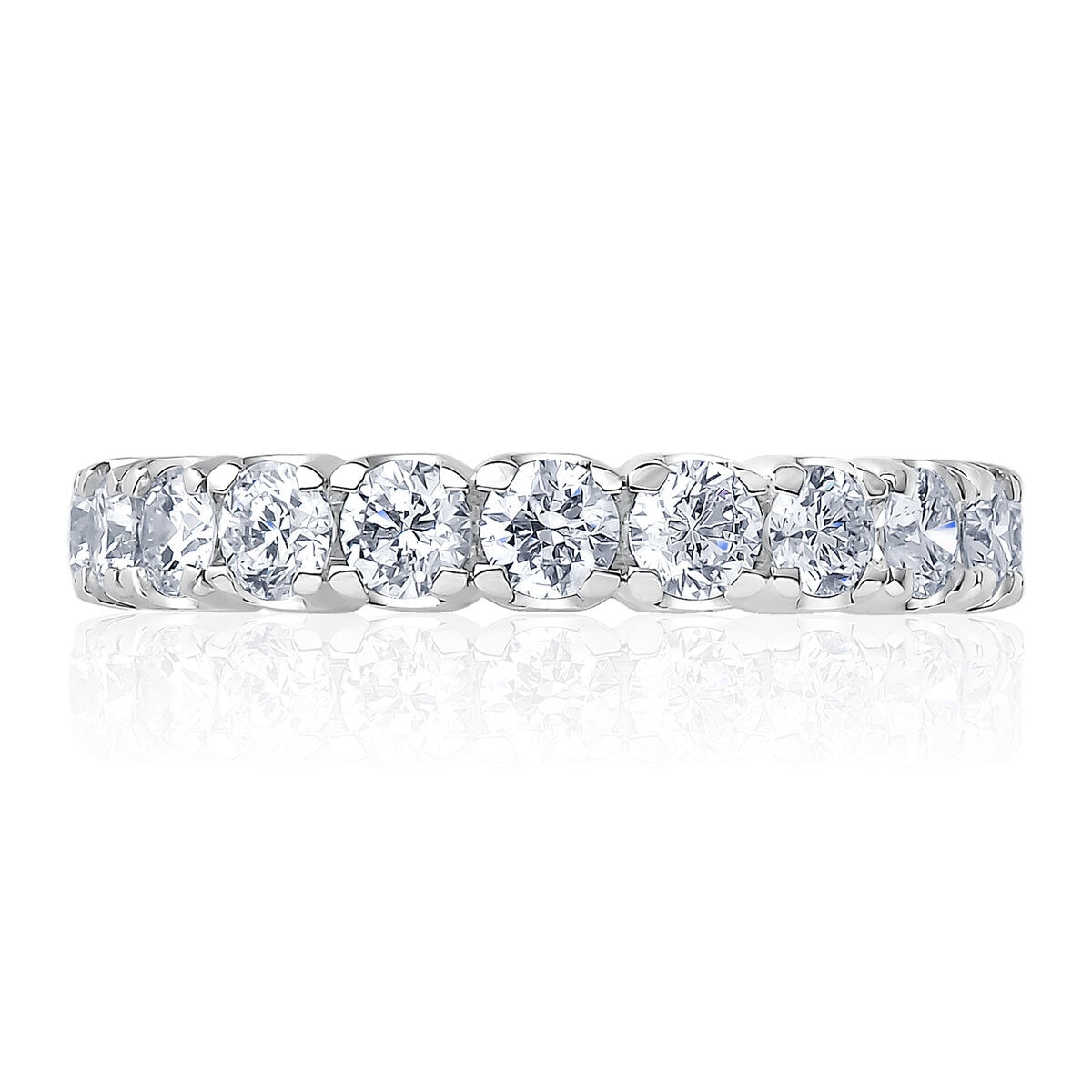 2.00ctw Round Brilliant Cut Claw Set Eternity Ring, Platinum