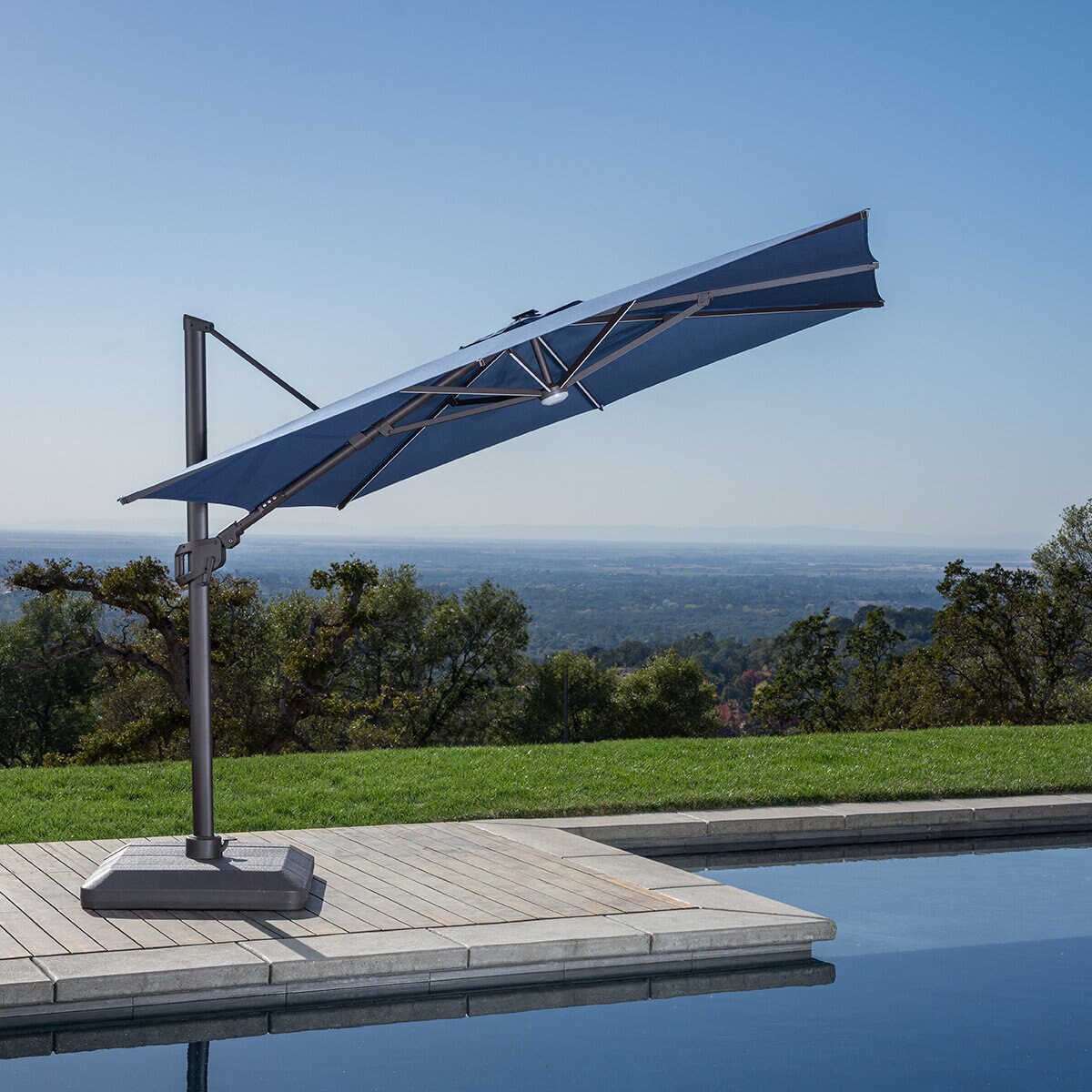 SunVilla 10ft (3m) Solar LED Aluminium Square Cantilever