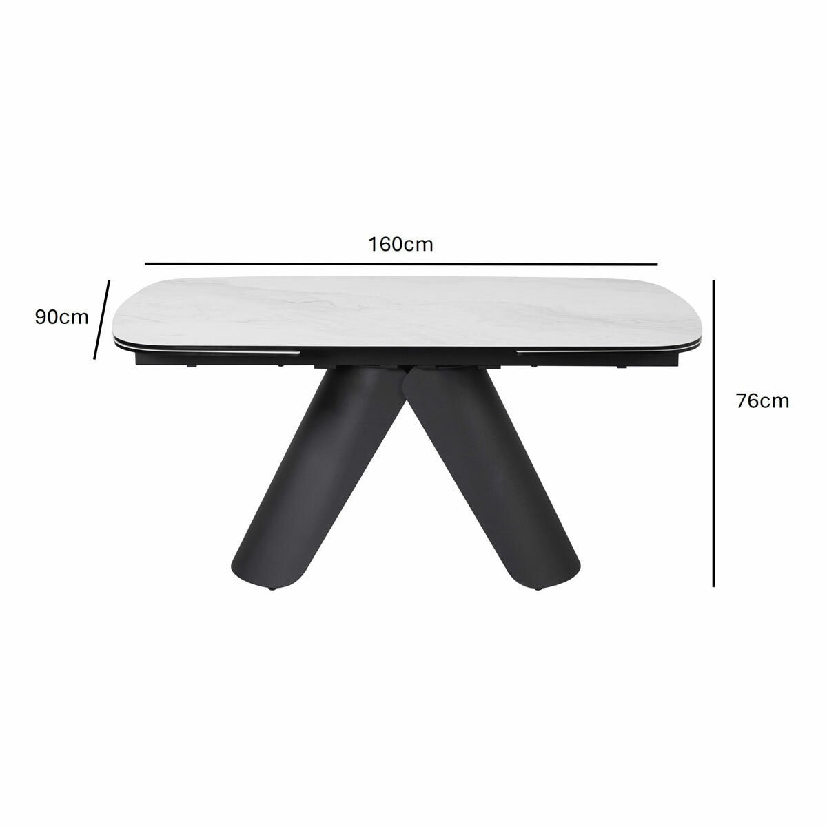 Indus Valley Capri Ceramic Extending Dining Table + 6 Taupe Chairs, Seats 6-8