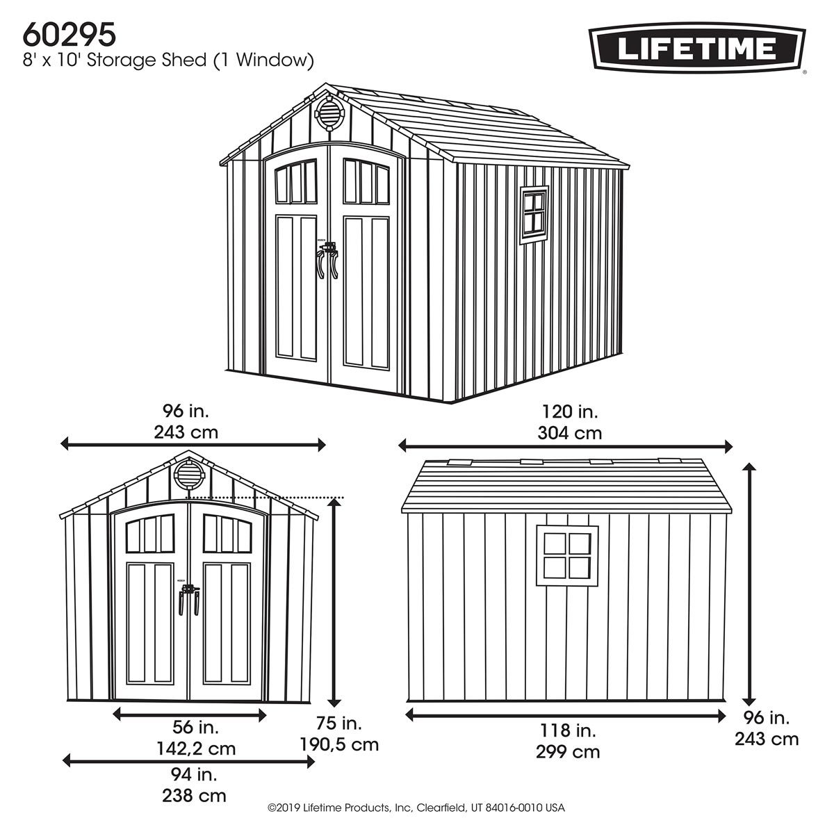 Lifetime 8 Ft. x 10 Ft. Outdoor Storage Shed