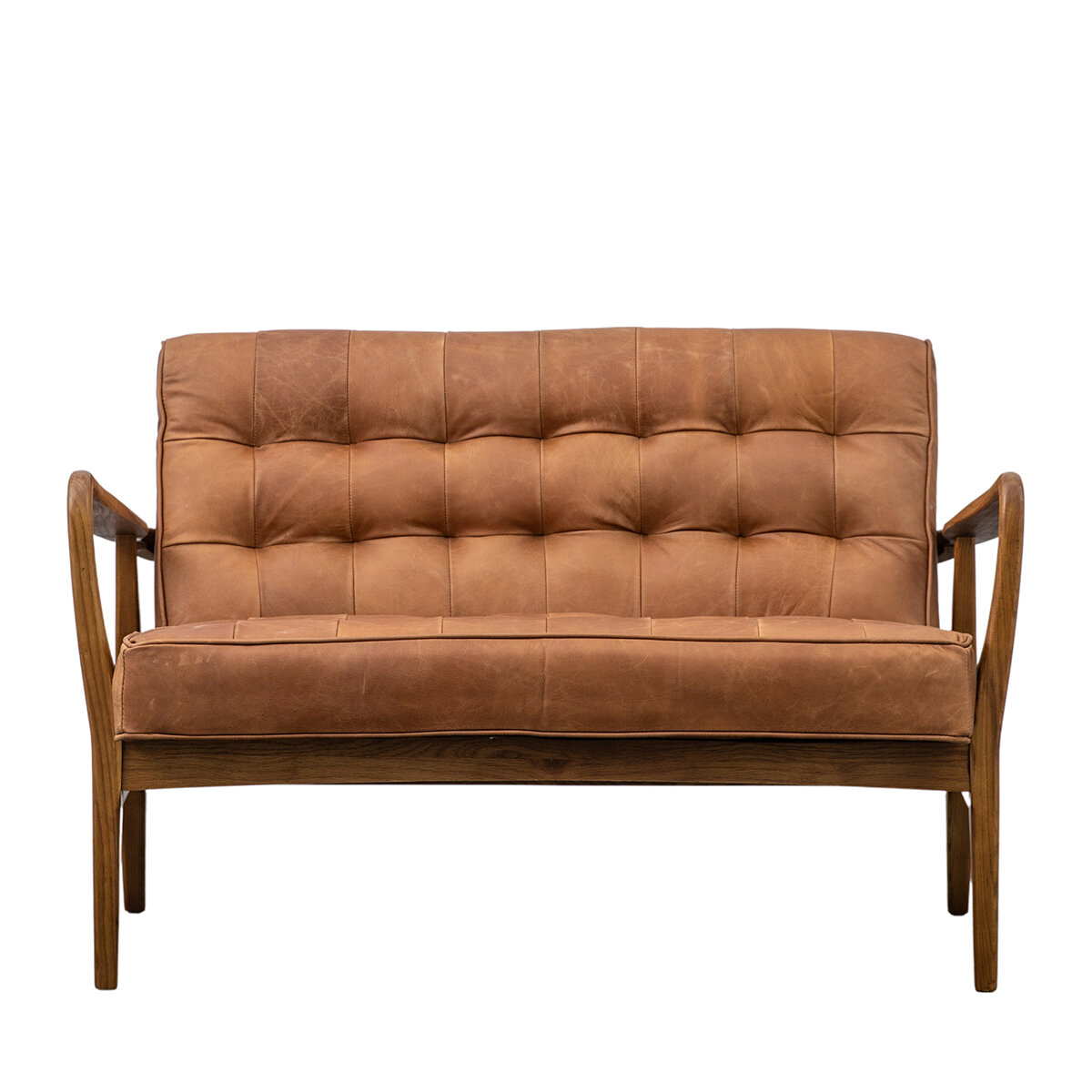 Gallery Humber Brown Leather 2 Seater Sofa
