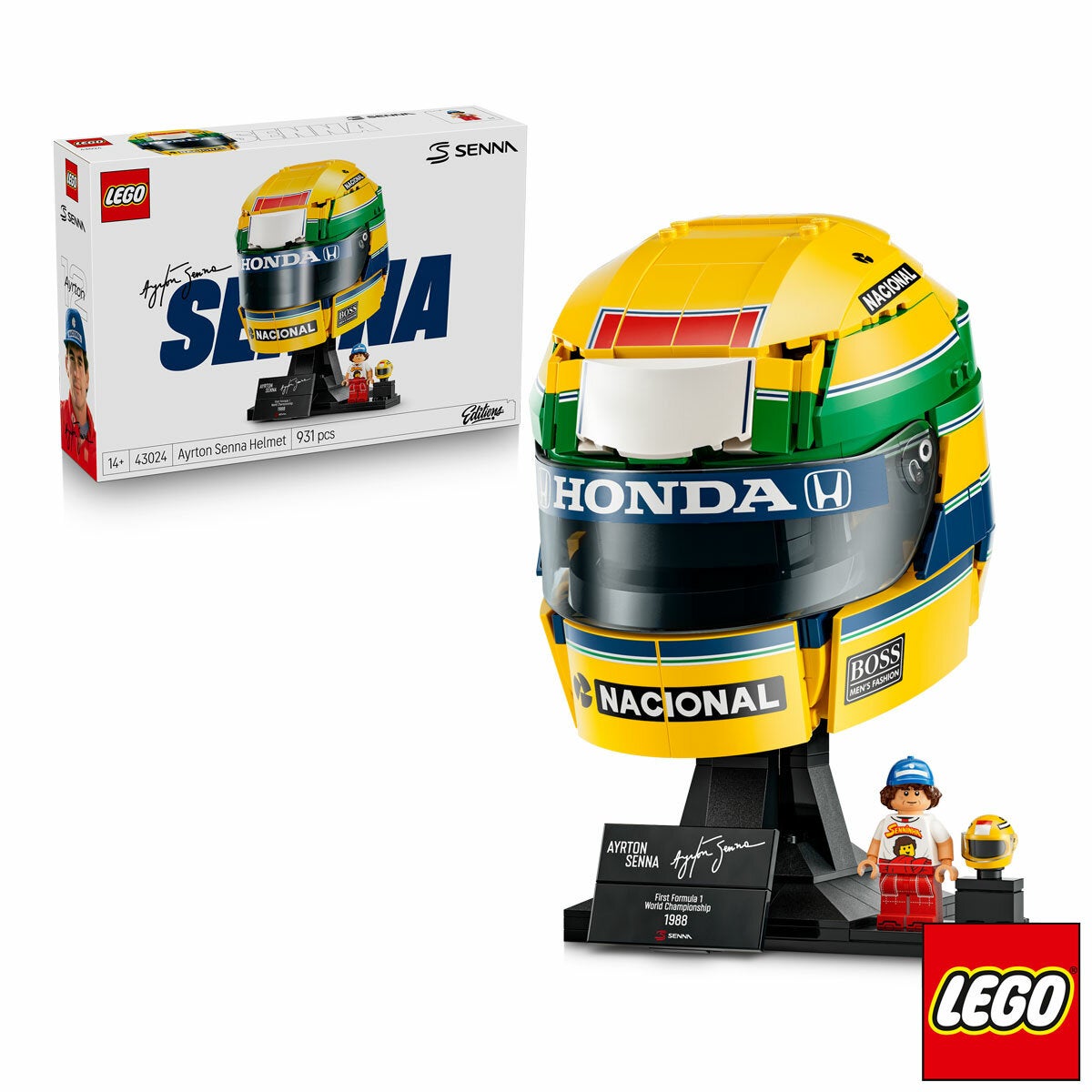 LEGO Editions Formula 1 Ayrton Senna Helmet - Model 43024 (14+ Years) LEGO Editions Formula 1 Ayrton Senna Helmet - Model 43024 (14+ Years)