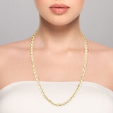 14ct Yellow Gold Rectangle Interlocking Necklace