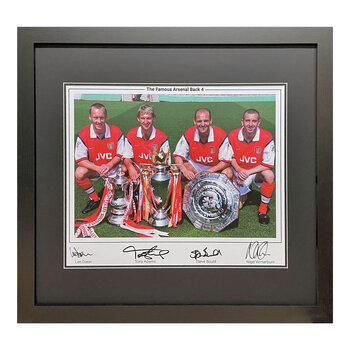 Famous Arsenal Back 4 Signed Framed Photograph
