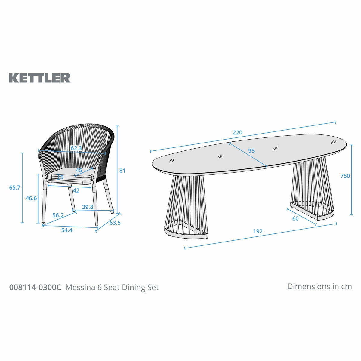 Kettler Messina 7 Piece Rope Dining Set