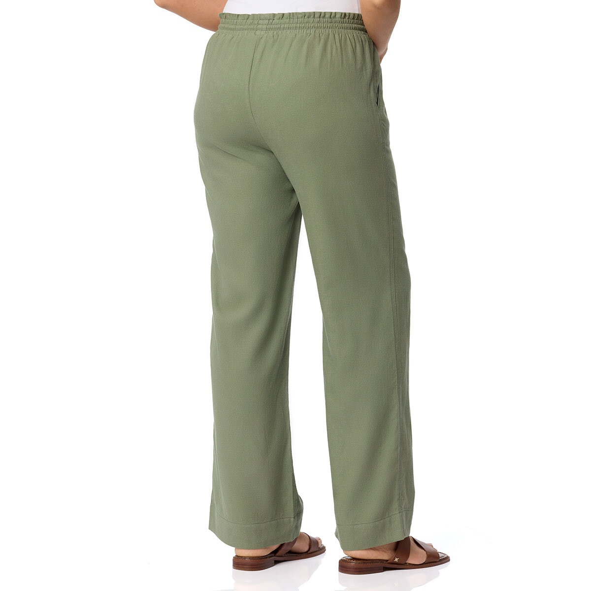 Briggs Ladies Linen Pant in Olive