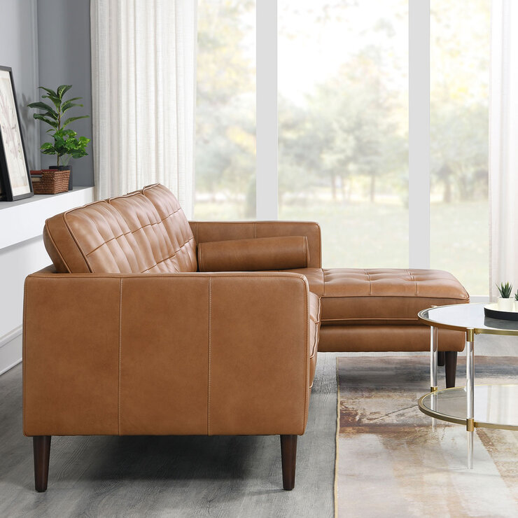 Simon Li Harstine Leather Sofa Side Image