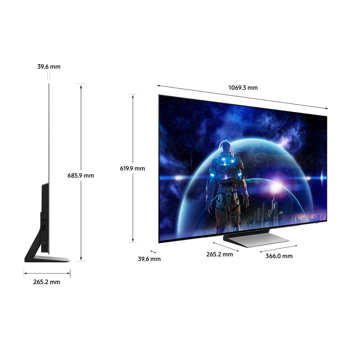 Dimensions SAMSUNG QE48S93DAEXXU