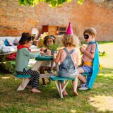 Plum Circular 4 Seater Picnic Table in Teal (3+ Years)