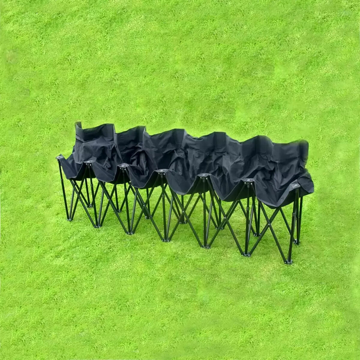 Lifestyle image of the Samba Sports 6-Seater Folding Portable Bench, folded Lifestyle image of the Samba Sports 6-Seater Folding Portable Bench, folded