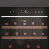 Haier HWS77GDAU1 77 Bottle Dual Zone Wine Cooler, G Rating in Black