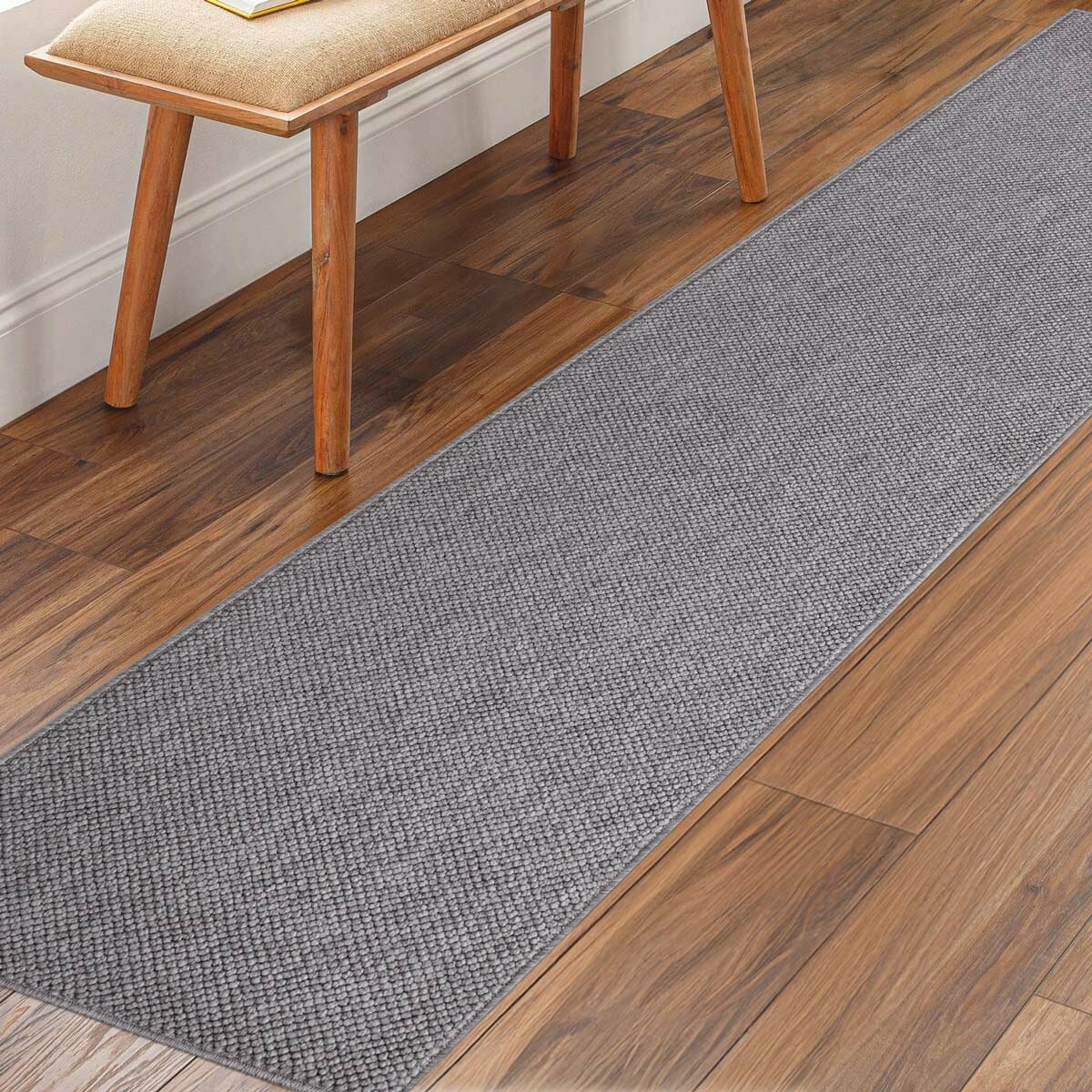 Off The Loom Runner in Grey, 60 x 213 cm