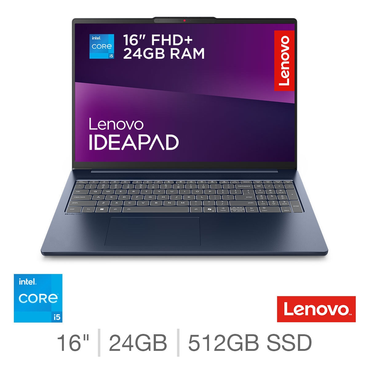 Lenovo IdeaPad Slim 5, Intel Core i5, 24GB RAM, 512GB SSD, 16 Inch Laptop, 83HS0089UK