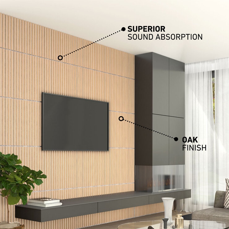 Artika Sonolok Acoustic Wall Panel Set in Oak & Grey, 4 Pack